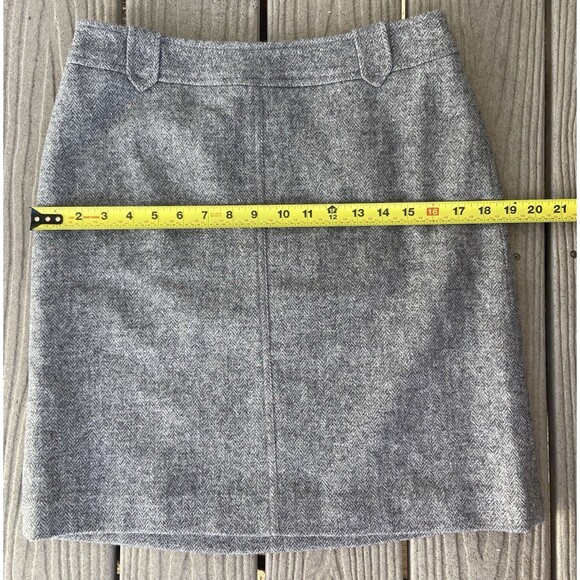 Talbots Wool Blend Herringbone Pencil Skirt Gray Lined Size 4 Classic Career - Picture 5 of 11